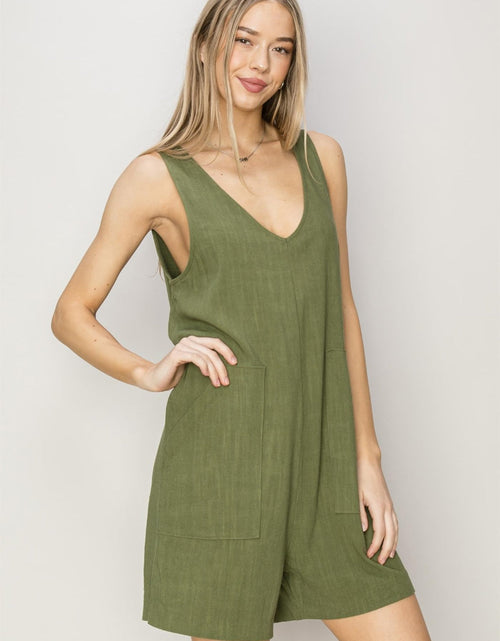 Load image into Gallery viewer, HYFVE V-Neck Sleeveless Romper with Pockets
