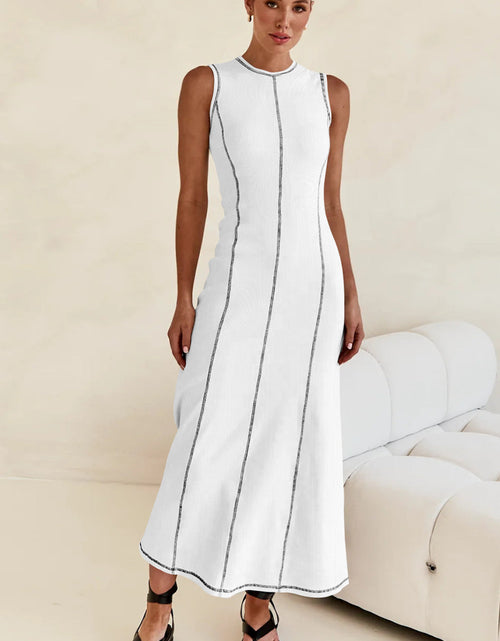 Load image into Gallery viewer, Contrast Stitching Maxi Tank Dress
