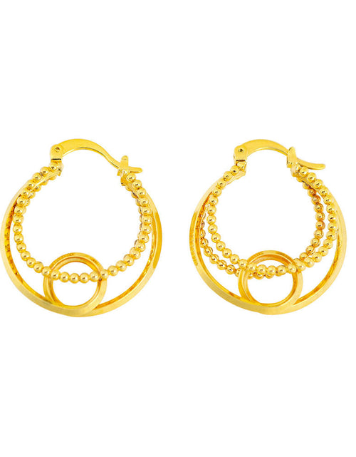 Load image into Gallery viewer, 18K Gold Hollow Patterned Earrings

