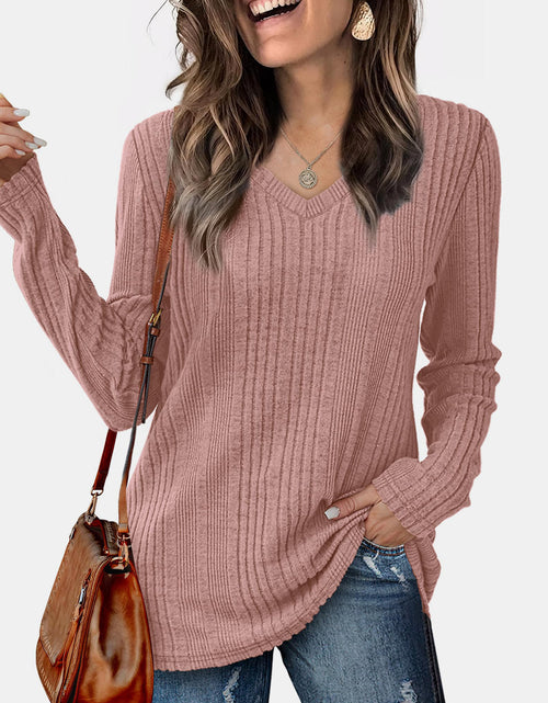 Load image into Gallery viewer, V-Neck Long Sleeve T-Shirt
