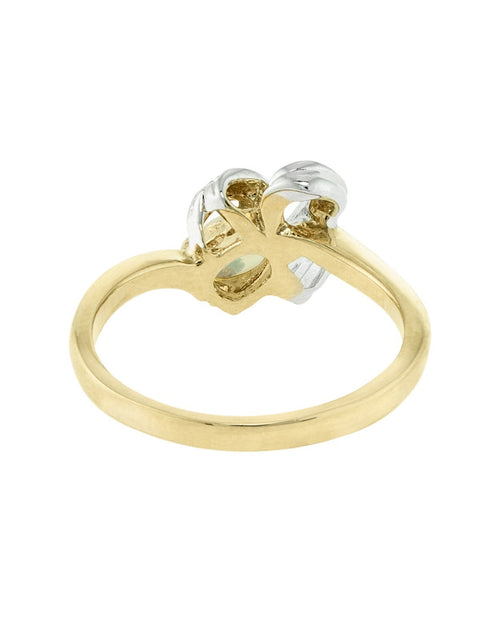 Load image into Gallery viewer, Vintage Genuine Jelly Opal and Clear Austrian Crystal Ring 18k Yellow Gold Electroplated Made in the USA by PVD Vintage Jewelry
