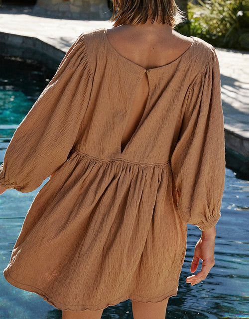 Load image into Gallery viewer, Cutout Textured Long Sleeve Mini Dress
