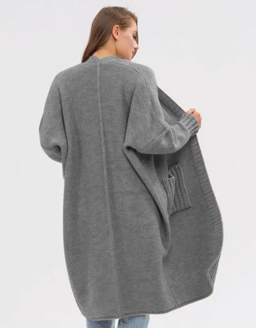 Load image into Gallery viewer, Pocketed Open Front Long Sleeve Longline Cardigan
