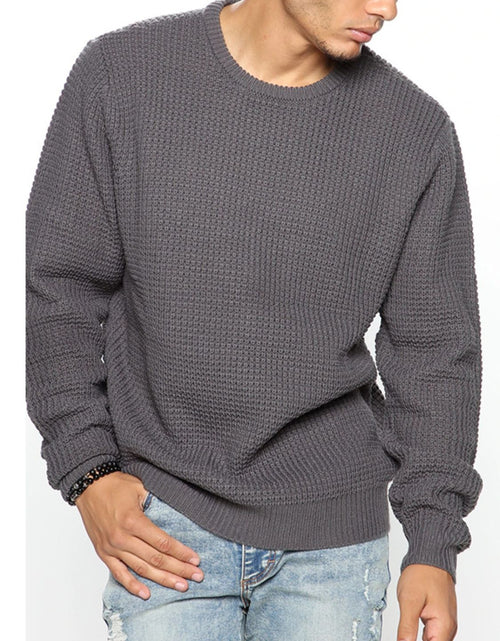 Load image into Gallery viewer, Men's Full Size Round Neck Long Sleeve Sweater Plus Size
