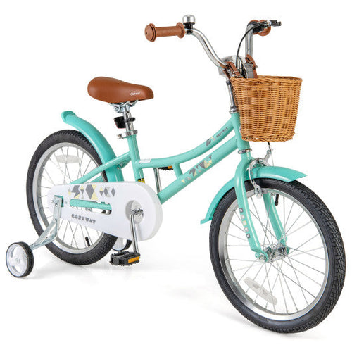 Load image into Gallery viewer, 18 Inch Kids Bike Bicycle with Training Wheels and 2 Brake System Ages 4-8 Years Old-18 inches
