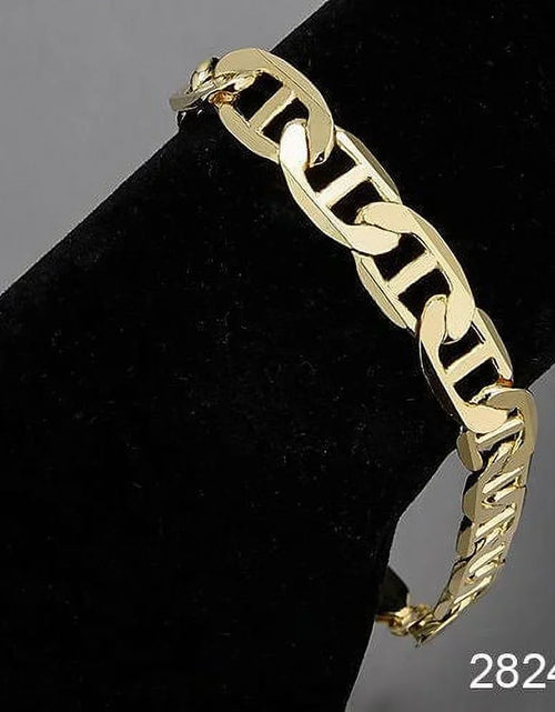 Load image into Gallery viewer, 18K Gold Over Sterling Silver Mariner Link Bracelet 8''
