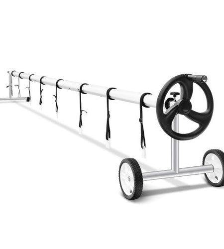 18 Ft Pool Cover Reel Set Aluminum In-ground Swimming Solar Cover Reel