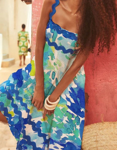 Load image into Gallery viewer, Printed Square Neck Wide Strap Dress

