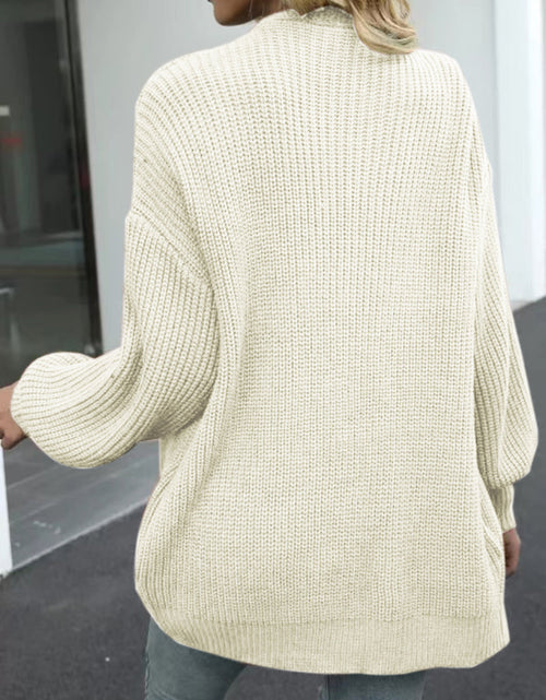 Load image into Gallery viewer, Drop Shoulder Balloon Sleeve Cardigan
