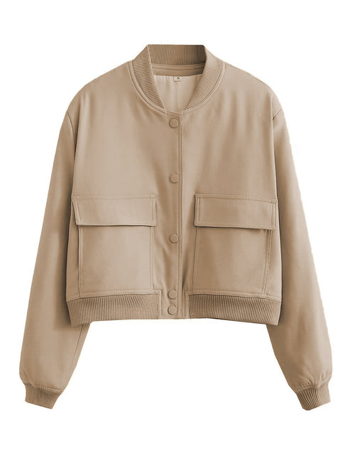 Load image into Gallery viewer, Pocketed Snap Down Baseball Collar Jacket

