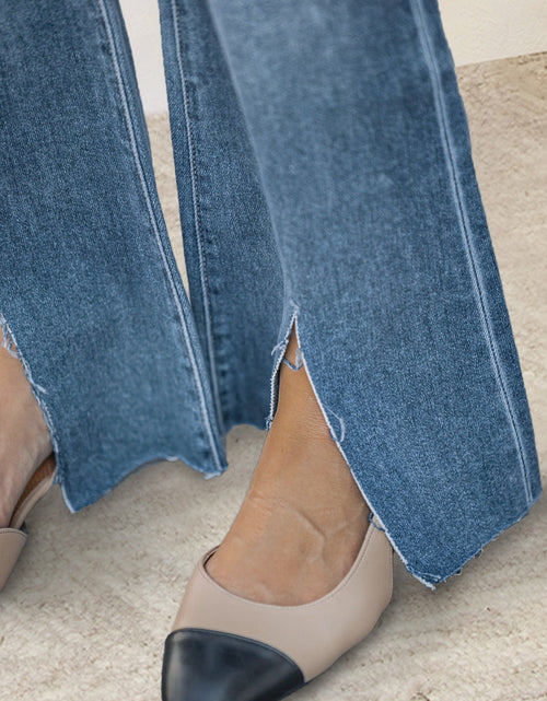 Load image into Gallery viewer, Slit Bootcut Jeans with Pockets
