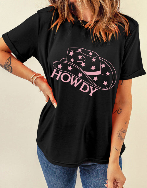 Load image into Gallery viewer, HOWDY Round Neck Short Sleeve T-Shirt

