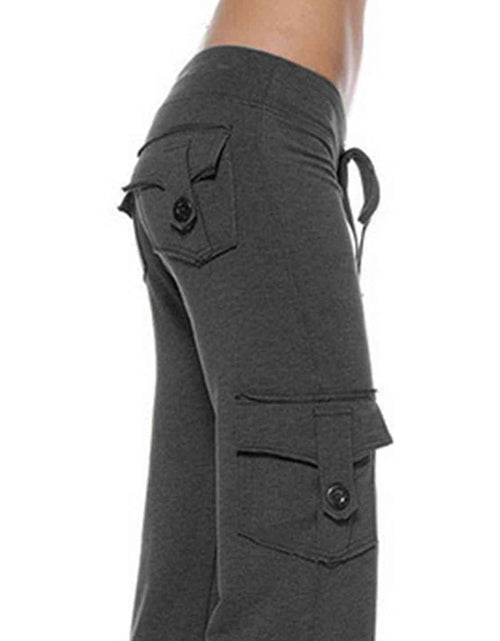 Load image into Gallery viewer, Mid Waist Pants with Pockets
