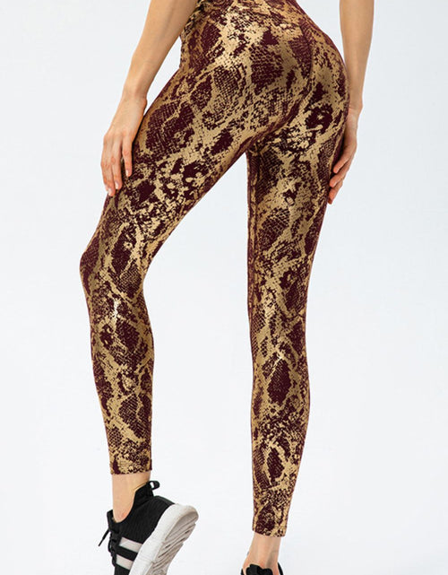 Load image into Gallery viewer, Animal Print Slim Fit Wide Waistband Long Sports Pants
