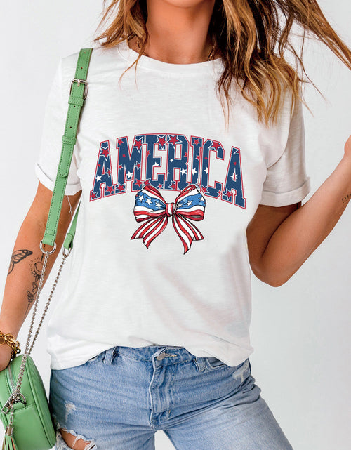 Load image into Gallery viewer, AMERICA Round Neck Short Sleeve T-Shirt
