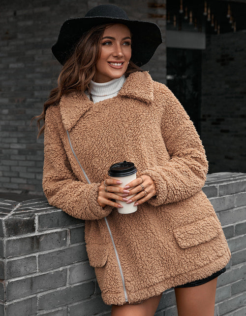 Load image into Gallery viewer, Ivy Lane Zip-Up Collared Teddy Jacket
