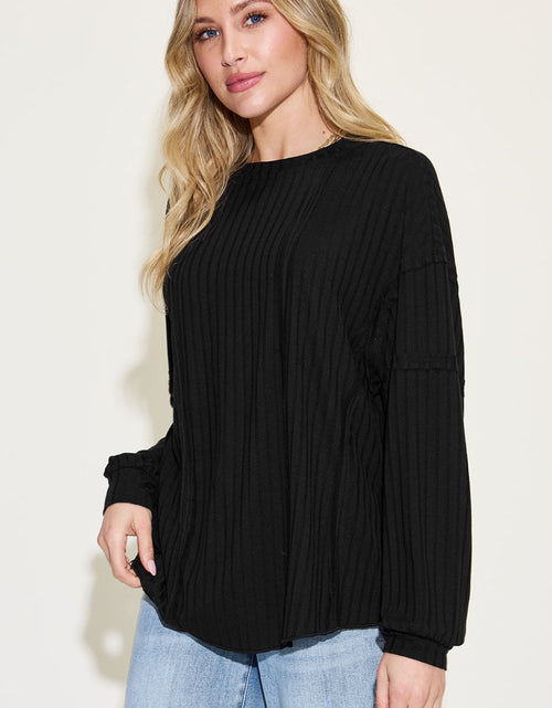 Load image into Gallery viewer, Basic Bae Full Size Ribbed Round Neck Long Sleeve T-Shirt

