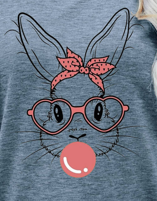 Load image into Gallery viewer, Easter Bunny Graphic Round Neck T-Shirt
