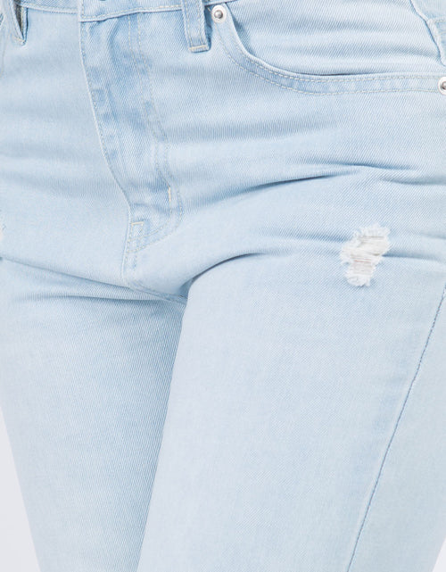 Load image into Gallery viewer, American Bazi High Waist Distressed Raw Hem Jeans
