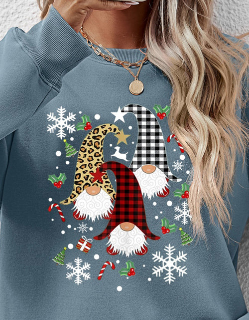 Load image into Gallery viewer, Faceless Gnomes Graphic Drop Shoulder Sweatshirt
