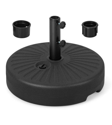 19.5 Inch Fillable Round Umbrella Base Stand for Yard Garden Poolside-Black