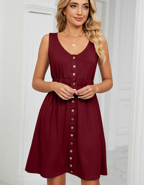 Load image into Gallery viewer, Buttoned Wide Strap Mini Dress
