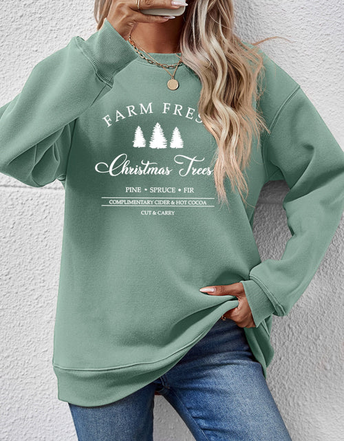 Load image into Gallery viewer, Graphic Round Neck Dropped Shoulder Sweatshirt
