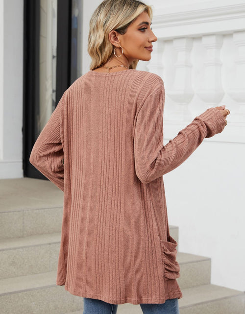 Load image into Gallery viewer, Pocketed Open Front Long Sleeve Cardigan
