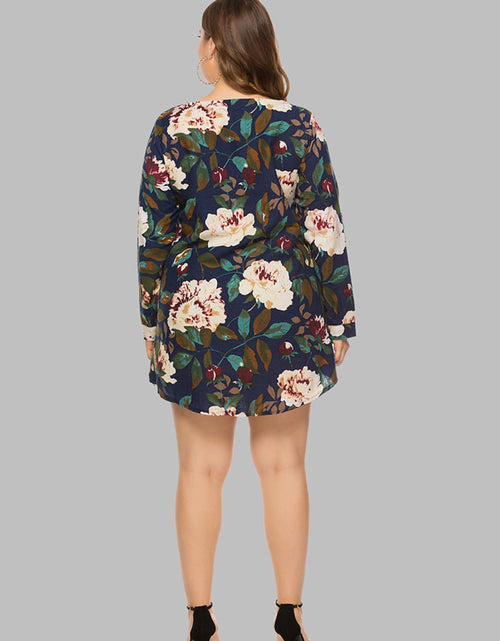 Load image into Gallery viewer, Full Size Floral Long Sleeve Mini Dress
