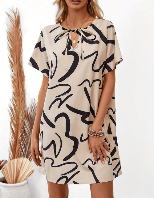 Load image into Gallery viewer, Printed Short Sleeve Mini Dress
