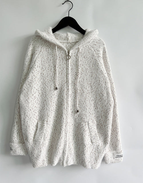 Load image into Gallery viewer, Zip Up Drawstring Long Sleeve Hooded Sweater
