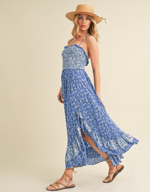 Load image into Gallery viewer, Aemi + Co Ditsy Floral Ruffled Hem Maxi Cami Dress
