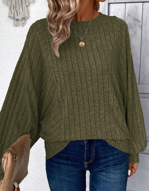 Load image into Gallery viewer, Plus Size Round Neck Batwing Sleeve T-Shirt
