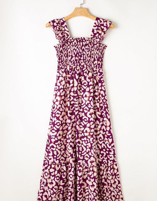Load image into Gallery viewer, Ruffled Printed Wide Strap Dress
