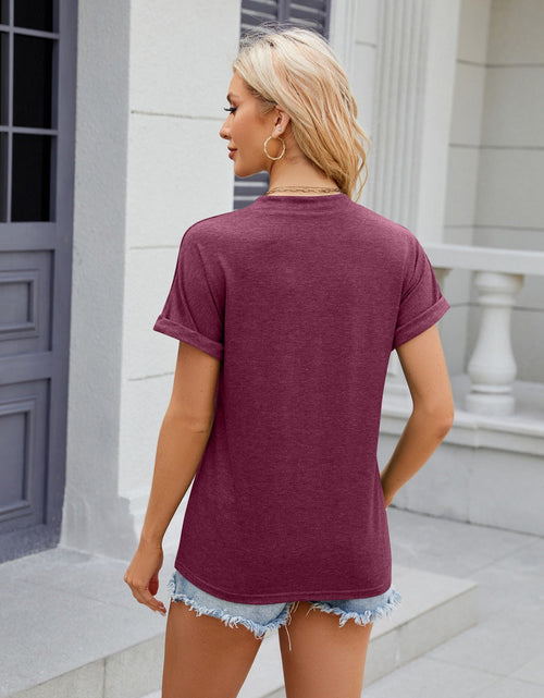 Load image into Gallery viewer, Florira Notched Short Sleeve T-Shirt
