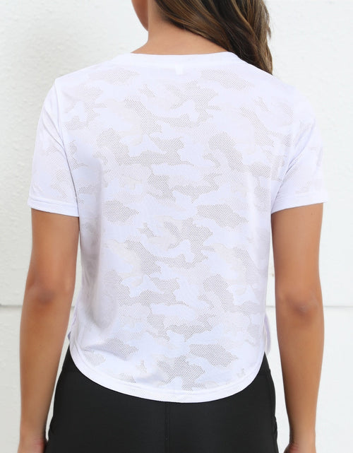 Load image into Gallery viewer, Ice Silk Mesh Round Neck Short Sleeve T-Shirt
