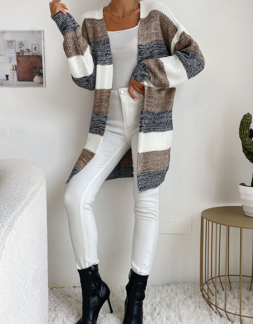 Load image into Gallery viewer, Perfee Striped Long Sleeve Duster Cardigan
