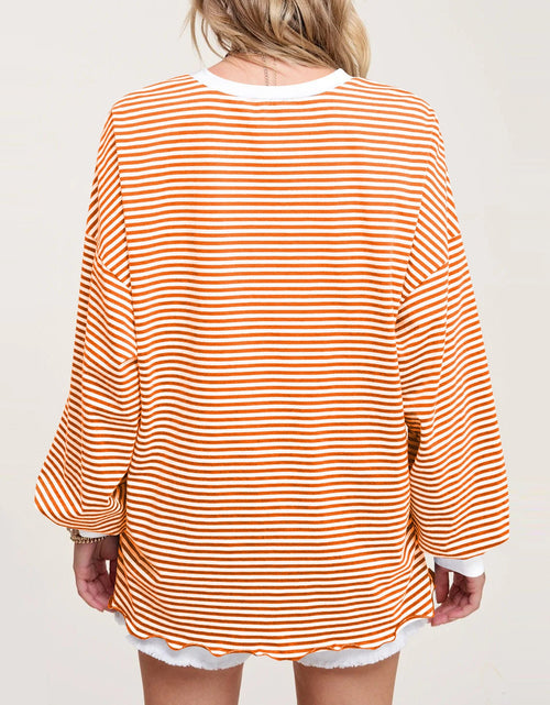 Load image into Gallery viewer, Contrast Striped Long Sleeve Sweatshirt
