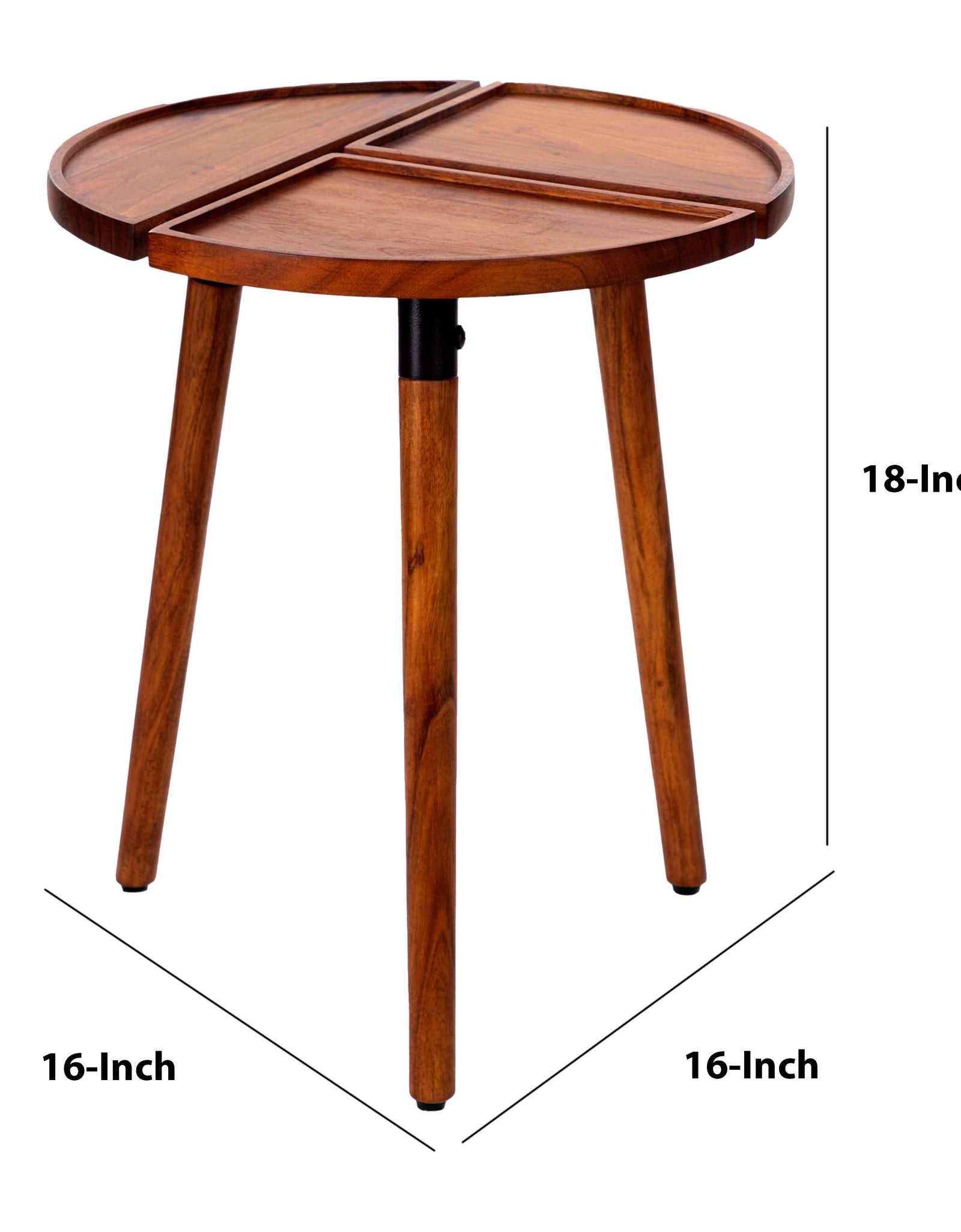 Round Acacia Wood Side Accent Table by Blak Hom