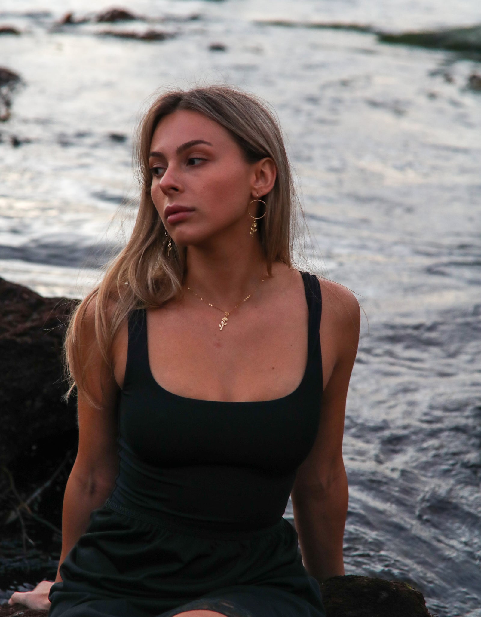 Dainty lil Rose Necklace by Toasted Jewelry