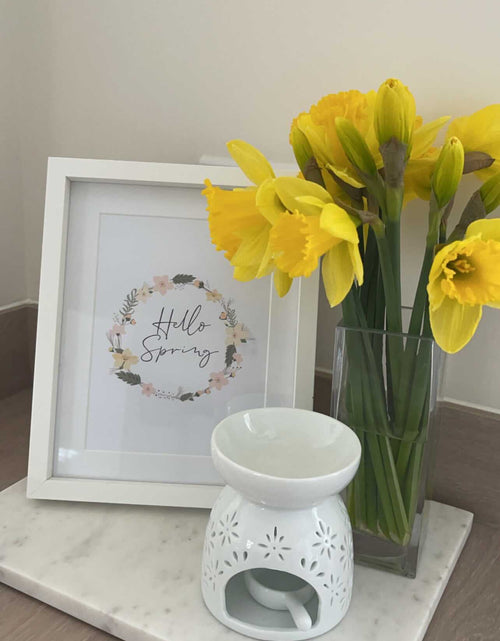 Load image into Gallery viewer, Hello Spring Floral Wreath Spring Seasonal Wall Home Decor Print by WinsterCreations™ Official Store

