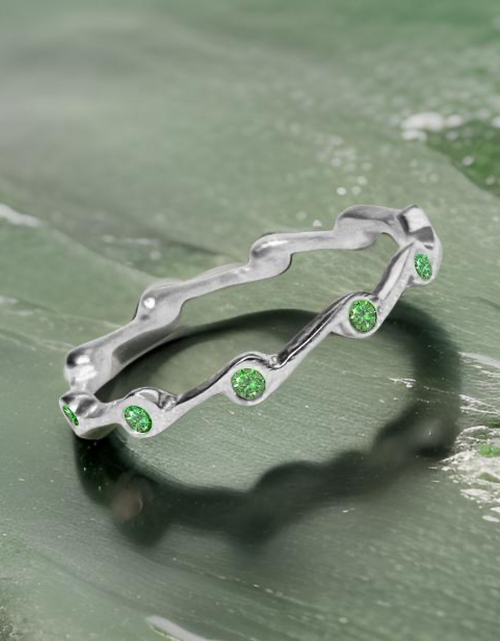 Load image into Gallery viewer, Peridot Birthstone Stacker Ring by The Urban Charm
