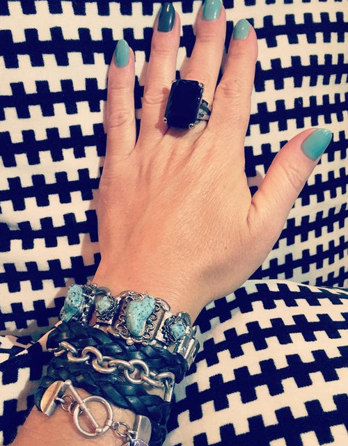 Load image into Gallery viewer, The Urban Charm Jet Black Crystal Signature Statement Ring by The Urban Charm
