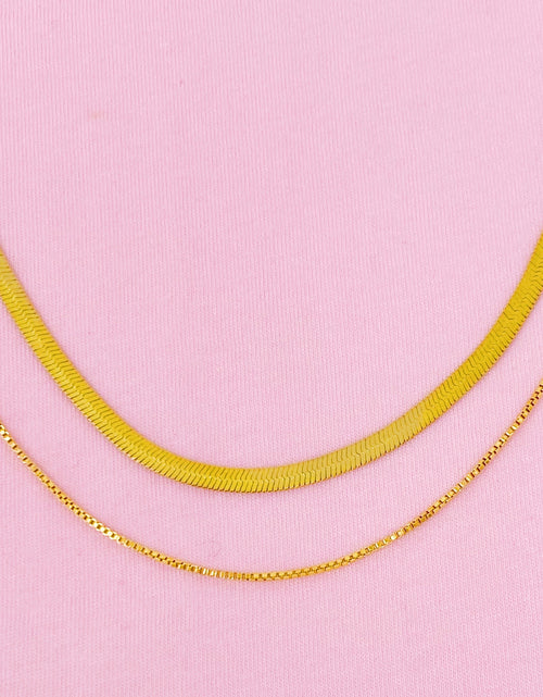 Load image into Gallery viewer, Layered Herringbone Chain Necklace by Ellisonyoung.com
