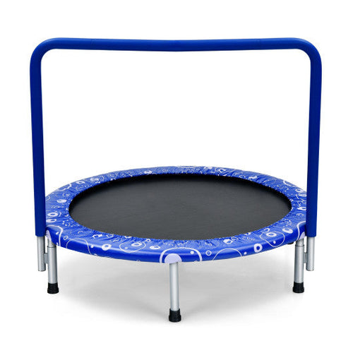 Load image into Gallery viewer, 36 Inch Kids Trampoline Mini Rebounder with Full Covered Handrail-Blue

