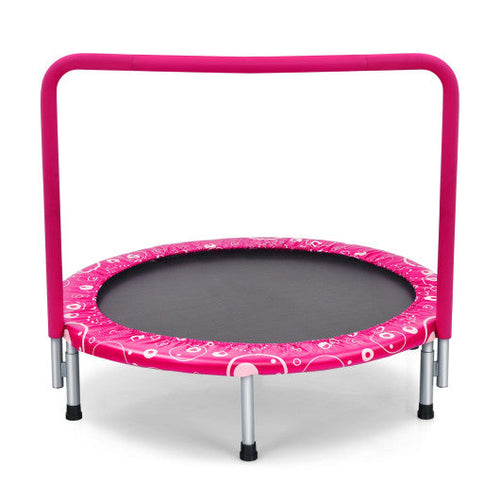 Load image into Gallery viewer, 36 Inch Kids Trampoline Mini Rebounder with Full Covered Handrail-Pink
