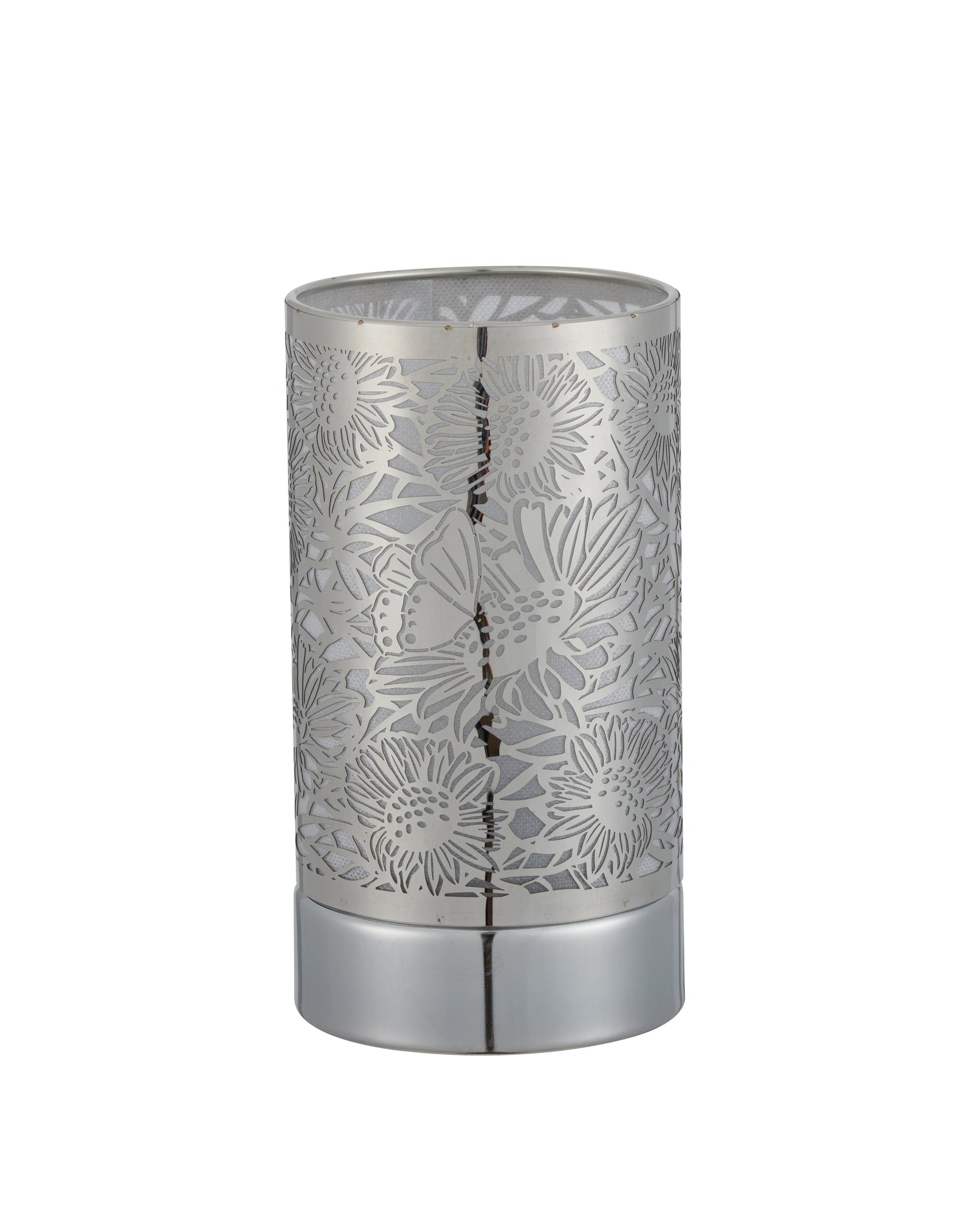 7" touch lamp-Fragrance Wax Melts Warmer -Electric Candle Essential Oil Burner-Metal Silver Sunflower Table Decor by Peterson Housewares & Artwares