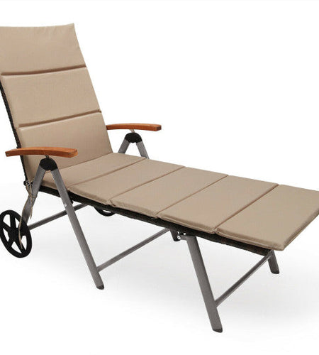 Outdoor Chaise Lounge Chair Rattan Lounger Recliner Chair