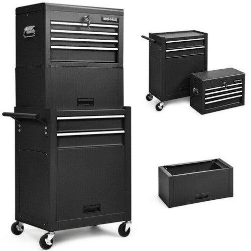 Load image into Gallery viewer, 6-Drawer Tool Chest with Heightening Cabinet-Black
