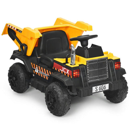 Load image into Gallery viewer, 12V Battery Kids Ride On Dump Truck with Electric Bucket and Dump Bed-Yellow
